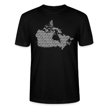 Kanada Karte Buchstaben - Stanley/Stella Unisex Bio-T-Shirt CRAFTER - Schwarz - Vorne - Alina (178cm) & Michal (187cm)