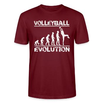 Evolution Volleyball - Stanley/Stella Unisex Bio-T-Shirt CRAFTER - Burgunderrot - Vorne - Alina (178cm) & Michal (187cm)