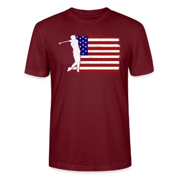 Amérique du Golfe - T-shirt bio CRAFTER Stanley Stella Unisexe - bordeaux - Devant - Alina (178cm) & Michal (187cm)