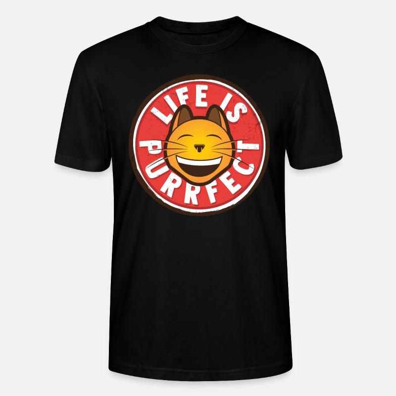 Katze Positiv denken - Stanley/Stella Unisex Bio-T-Shirt CRAFTER - Schwarz