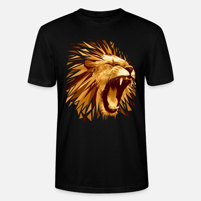 Löwe Raubtier - Stanley/Stella Unisex Bio-T-Shirt CRAFTER - Schwarz