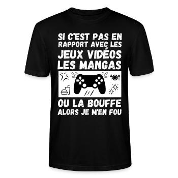jeux vidéos mangas bouffe cadeau anniversaire - T-shirt bio CRAFTER Stanley Stella Unisexe - noir - Devant - Alina (178cm) & Michal (187cm)