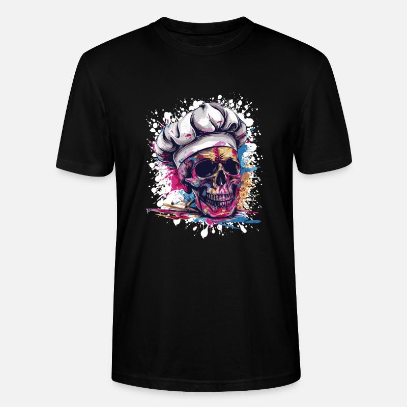 Chef Chef Crâne - T-shirt bio CRAFTER Stanley Stella Unisexe - noir