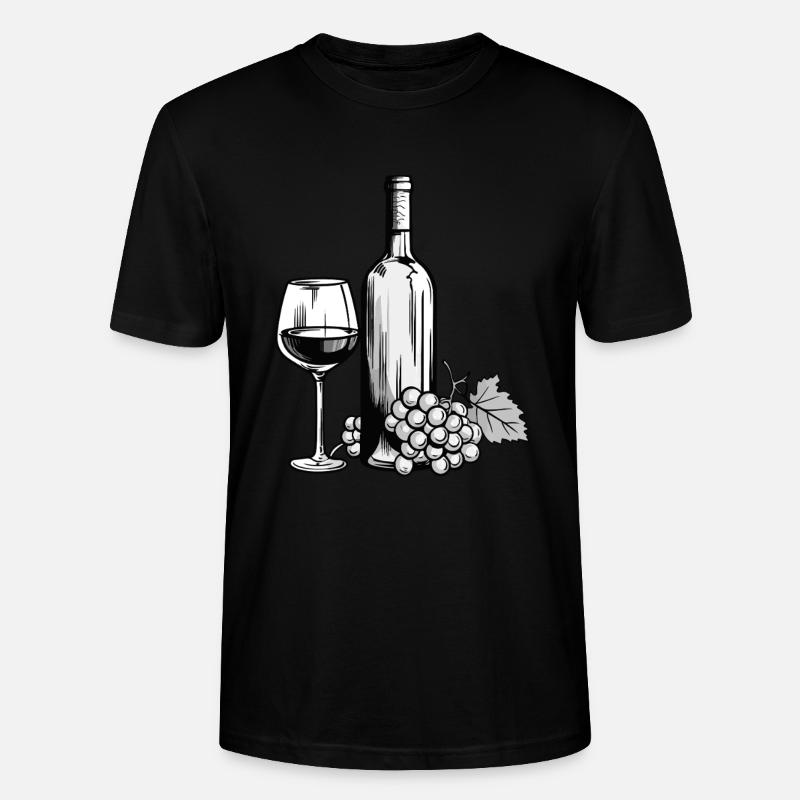 Weinglas Weinflasche - Stanley/Stella Unisex Bio-T-Shirt CRAFTER - Schwarz