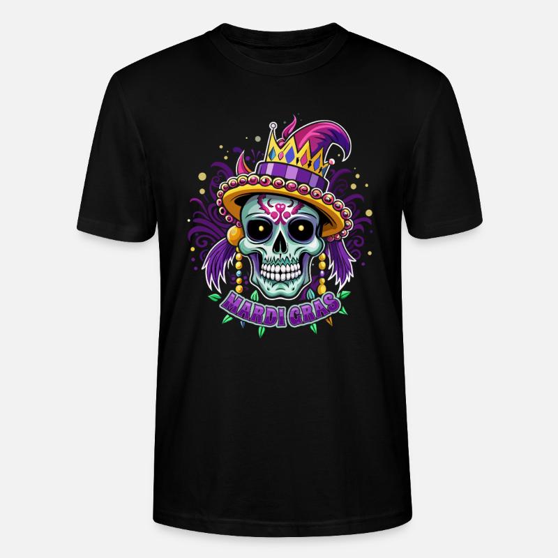 Mardi Gras - Carnaval - Crâne - Cadeau - T-shirt bio CRAFTER Stanley Stella Unisexe - noir