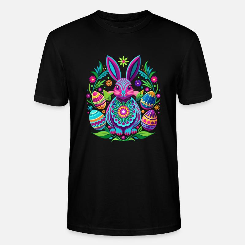 Happy Easter - Osterhase - Osterei - Geschenk - Stanley/Stella Unisex Bio-T-Shirt CRAFTER - Schwarz