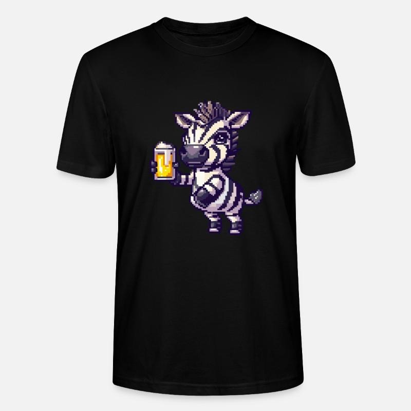 Bière Zebra Pixel - T-shirt bio CRAFTER Stanley Stella Unisexe - noir