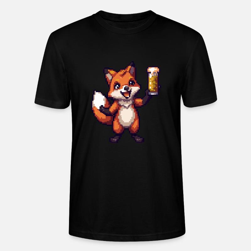 Fuchs Pixel Bier - Stanley/Stella Unisex Bio-T-Shirt CRAFTER - Schwarz