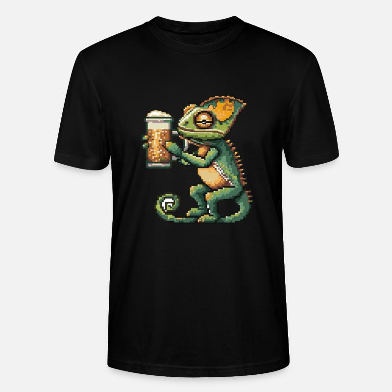 Chameleon Pixel Bier - Stanley/Stella Unisex Bio-T-Shirt CRAFTER - Schwarz