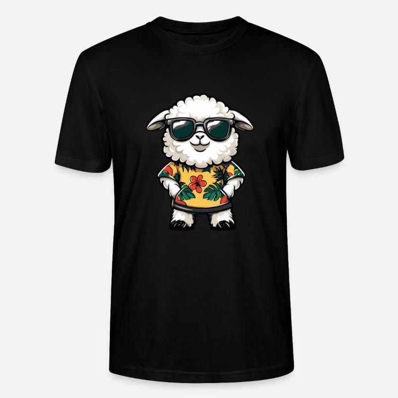 Schaf Comic Lustig Sommer - Stanley/Stella Unisex Bio-T-Shirt CRAFTER - Schwarz