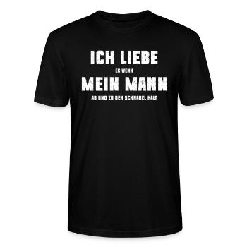 Lustiger Spruch Beziehungs Sarkasmus - Stanley/Stella Unisex Bio-T-Shirt CRAFTER - Schwarz - Vorne - Alina (178cm) & Michal (187cm)