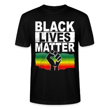 Black Lives Matter - T-shirt bio CRAFTER Stanley Stella Unisexe - noir - Devant - Alina (178cm) & Michal (187cm)