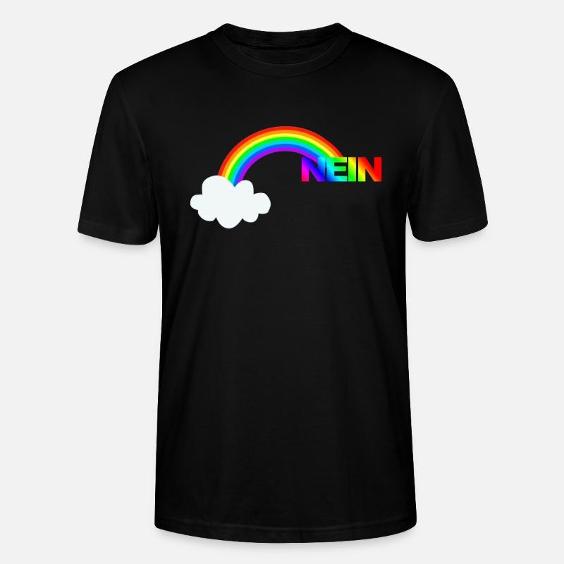 Witziges Regenbogen Bild Nein - Stanley/Stella Unisex Bio-T-Shirt CRAFTER - Schwarz