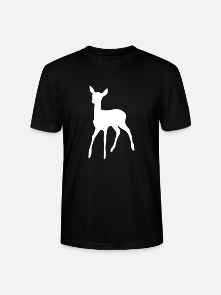 Weißes Reh im Wald - Stanley/Stella Unisex Bio-T-Shirt CRAFTER - Schwarz