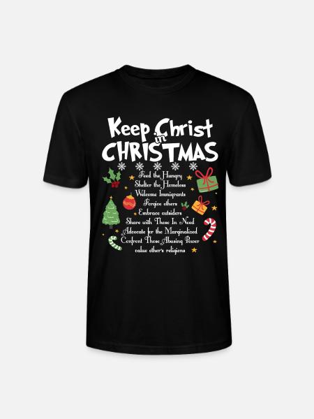 Christmas Keep Christ In Christmas - Stanley/Stella CRAFTER Unisex Organic T-Shirt - black