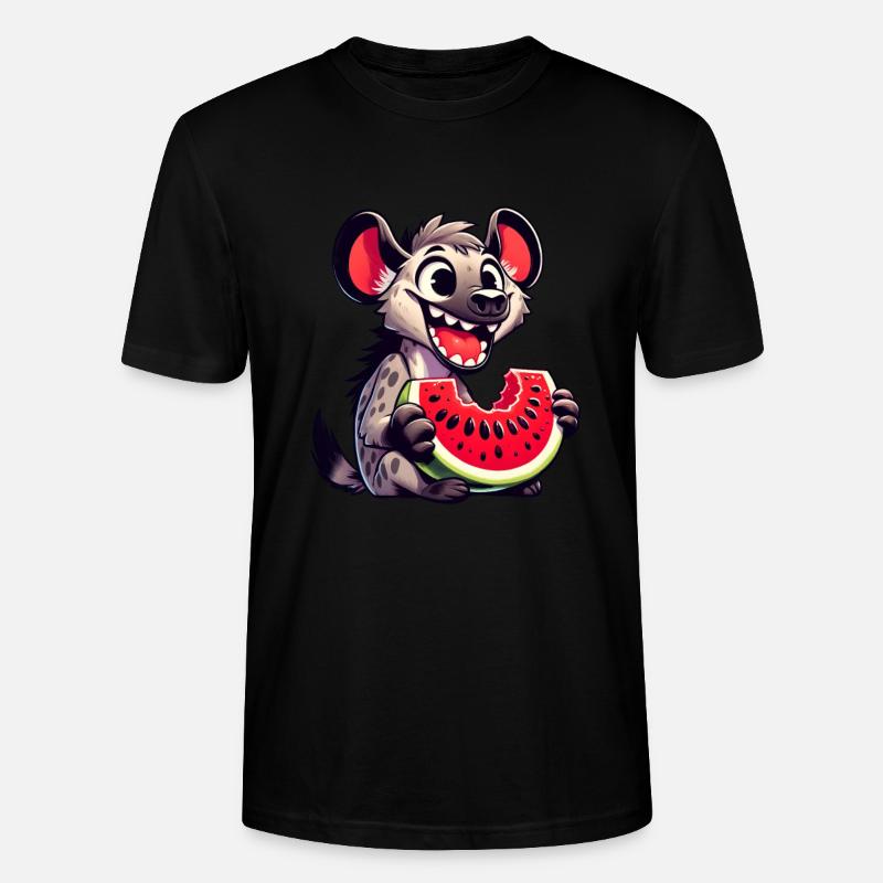 Hyène avec motif d’été pastèque - T-shirt bio CRAFTER Stanley Stella Unisexe - noir