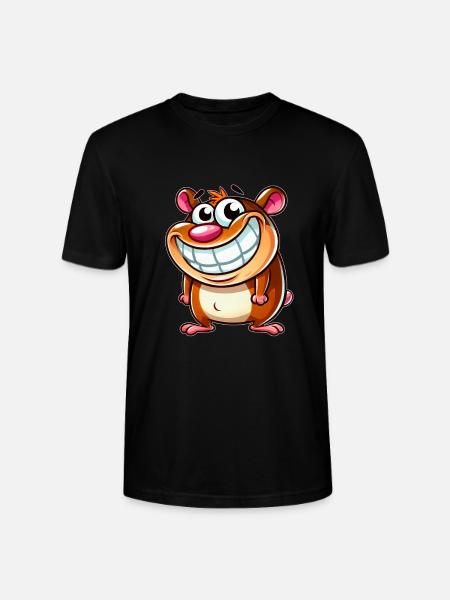 Ondeugende Hamster Cartoon Grillig Grappig Grillig - Stanley/Stella Uniseks bio-T-shirt CRAFTER - zwart