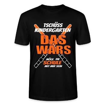 Schulanfänger - Stanley/Stella Unisex Bio-T-Shirt CRAFTER - Schwarz - Vorne - Alina (178cm) & Michal (187cm)