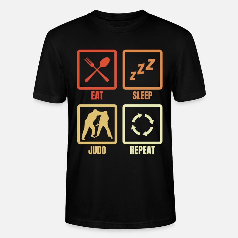 Manger Dormir Judo Répéter - T-shirt bio CRAFTER Stanley Stella Unisexe - noir