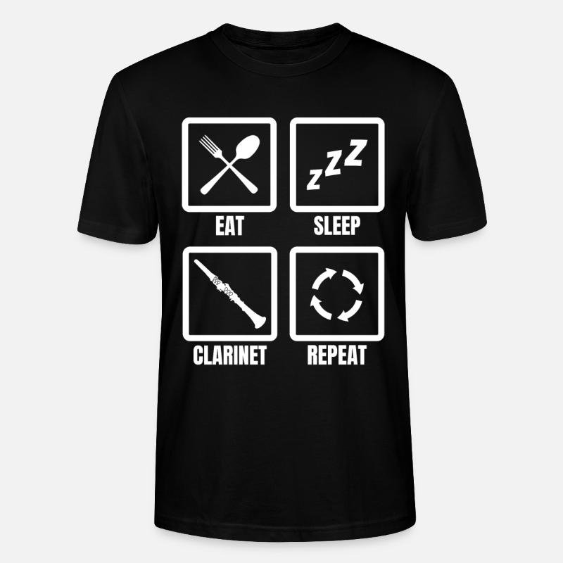 Eat Sleep Clarinet Repeat - Stanley/Stella Unisex Bio-T-Shirt CRAFTER - Schwarz
