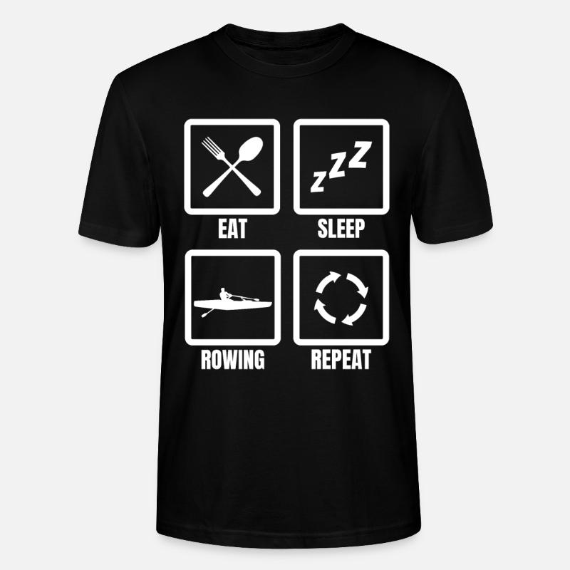Manger, dormir, ramer, répéter - T-shirt bio CRAFTER Stanley Stella Unisexe - noir