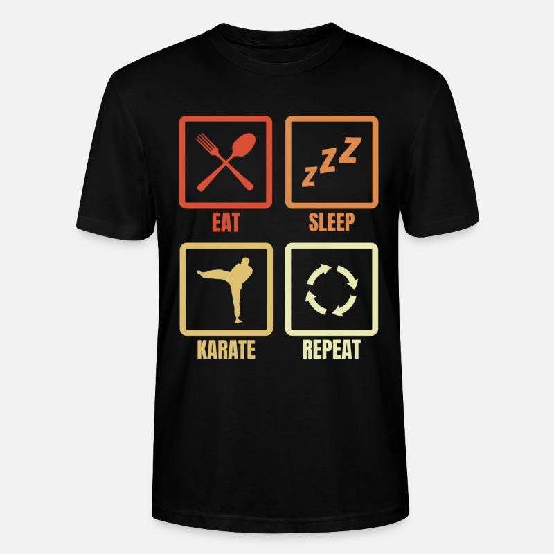 Manger Sommeil Karaté Répéter - T-shirt bio CRAFTER Stanley Stella Unisexe - noir