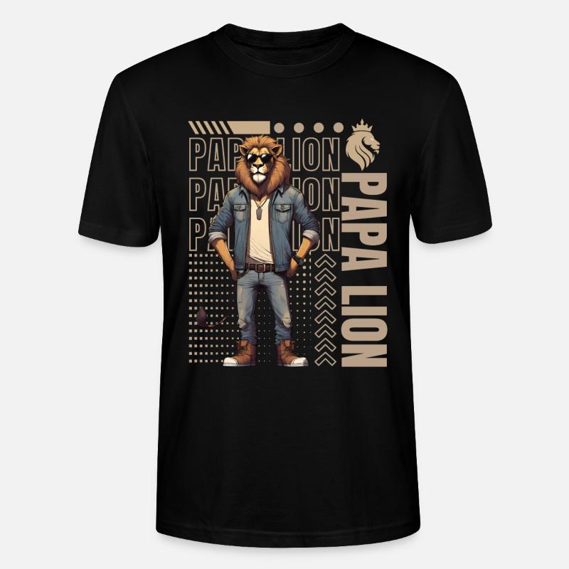 Papa Löwe - Stanley/Stella Unisex Bio-T-Shirt CRAFTER - Schwarz