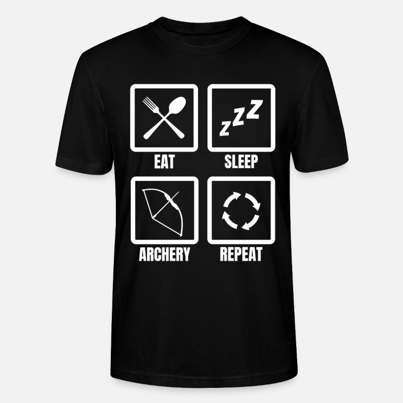 Eat Sleep Archery Repeat - Stanley/Stella Unisex Bio-T-Shirt CRAFTER - Schwarz