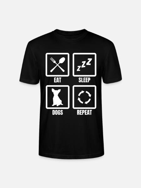 Eat Sleep Dogs Repeat - Stanley/Stella CRAFTER Unisex Organic T-Shirt - black