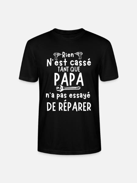 Humour Papa Répare - T-shirt bio CRAFTER Stanley Stella Unisexe - noir