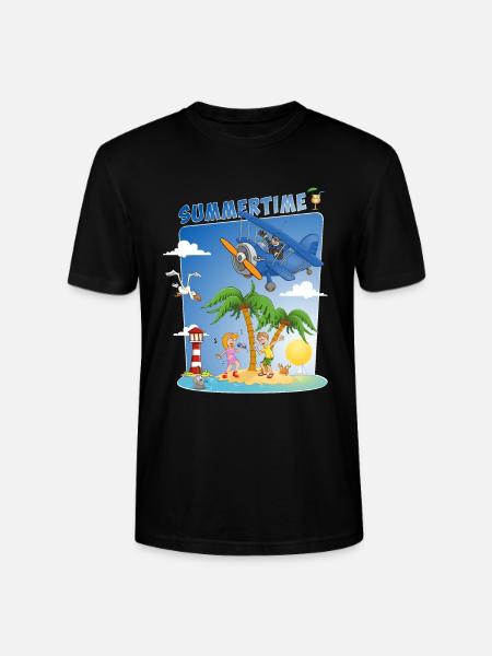 Buntes und fröhliches Sommerbild - Stanley/Stella Unisex Bio-T-Shirt CRAFTER - Schwarz