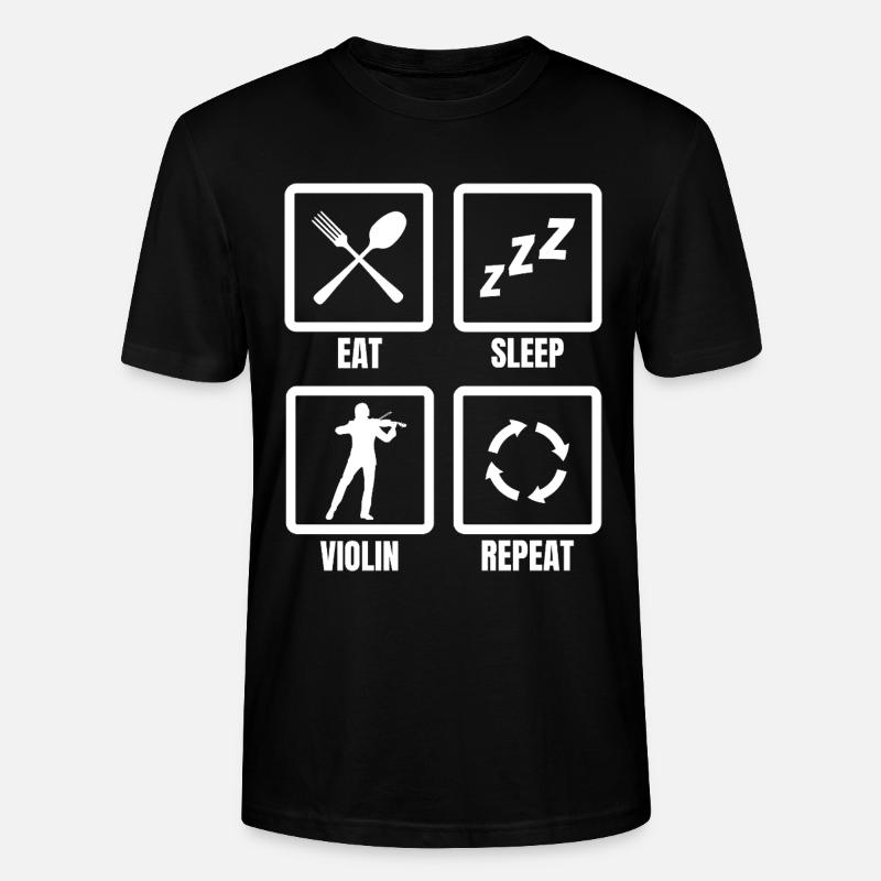 Manger dormir Violon Répéter - T-shirt bio CRAFTER Stanley Stella Unisexe - noir