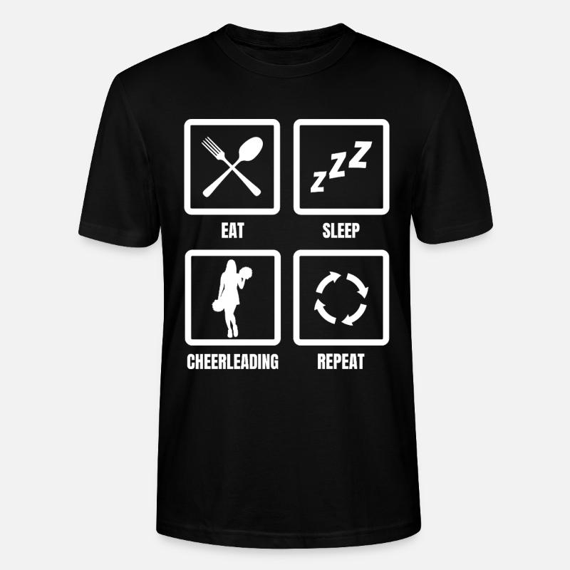 Eat Sleep Cheerleading Repeat - Stanley/Stella Unisex Bio-T-Shirt CRAFTER - Schwarz