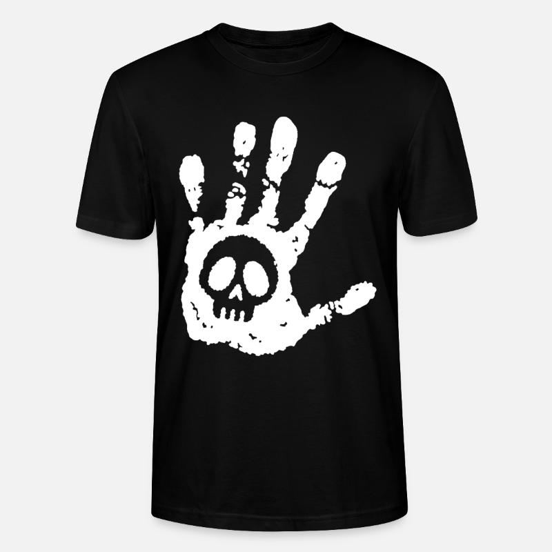Crâne et empreinte blanche - T-shirt bio CRAFTER Stanley Stella Unisexe - noir