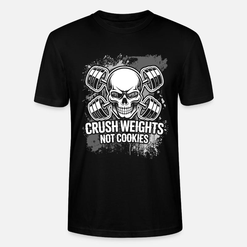 Crush Weights Gym - Stanley/Stella Unisex Bio-T-Shirt CRAFTER - Schwarz