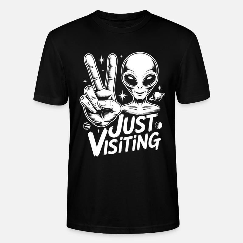 Alien Peace Visitor - Stanley/Stella Unisex Bio-T-Shirt CRAFTER - Schwarz
