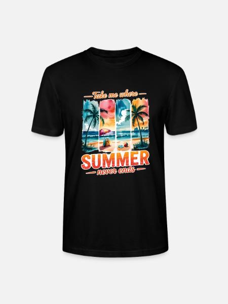 Take Me Where Summer Never Ends - Stanley/Stella CRAFTER Unisex Organic T-Shirt - black