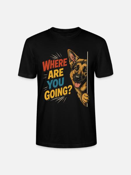 Neugieriger Hund, lustiger Blick - Stanley/Stella Unisex Bio-T-Shirt CRAFTER - Schwarz