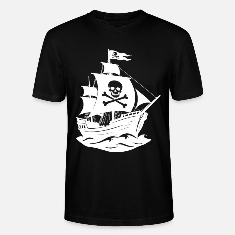 Piratenschiff - Stanley/Stella Unisex Bio-T-Shirt CRAFTER - Schwarz