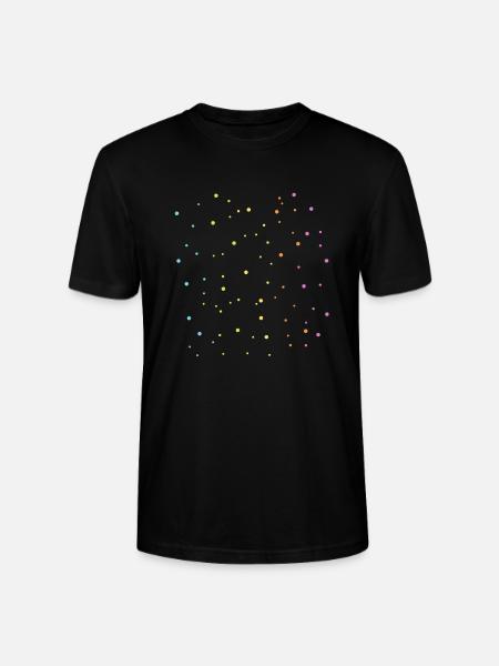 Regenbogen Punkte Muster Geschenkidee - Stanley/Stella Unisex Bio-T-Shirt CRAFTER - Schwarz