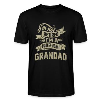 Professional Grandad - Stanley/Stella CRAFTER Unisex Organic T-Shirt - black - Front - Alina (178cm) & Michal (187cm)