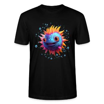 Puffer Fish - Stanley/Stella CRAFTER Unisex Organic T-Shirt - black - Front - Alina (178cm) & Michal (187cm)