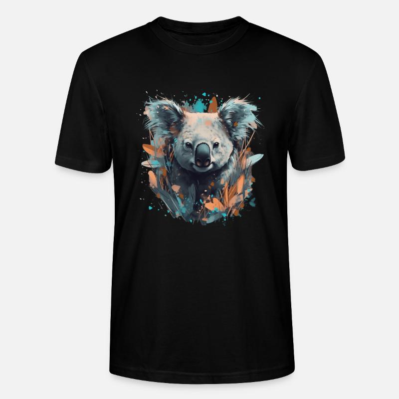 Koala Ours dans les eucalyptus - T-shirt bio CRAFTER Stanley Stella Unisexe - noir