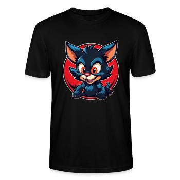 Diable de Tasmanie super mignon - T-shirt bio CRAFTER Stanley Stella Unisexe - noir - Devant - Alina (178cm) & Michal (187cm)