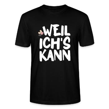 Weil ich's kann - Stanley/Stella Unisex Bio-T-Shirt CRAFTER - Schwarz - Vorne - Alina (178cm) & Michal (187cm)