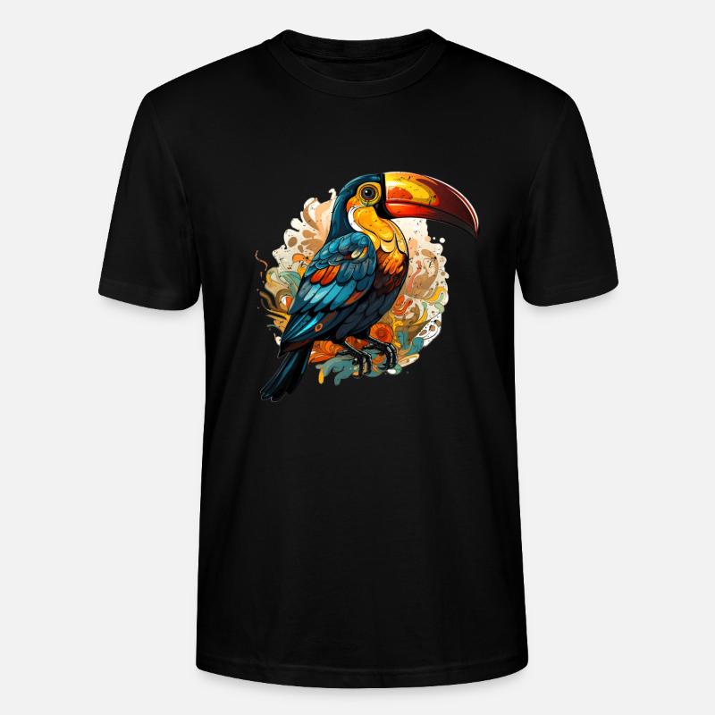 Toucan retro style - Stanley/Stella Unisex Bio-T-Shirt CRAFTER - Schwarz