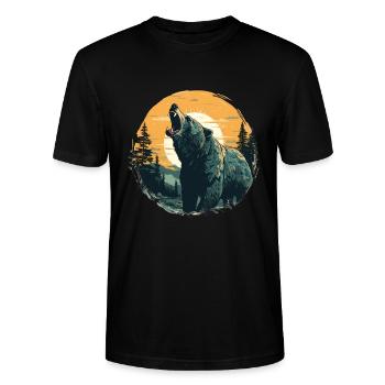 Grizzly in sundown - Stanley/Stella Unisex Bio-T-Shirt CRAFTER - Schwarz - Vorne - Alina (178cm) & Michal (187cm)