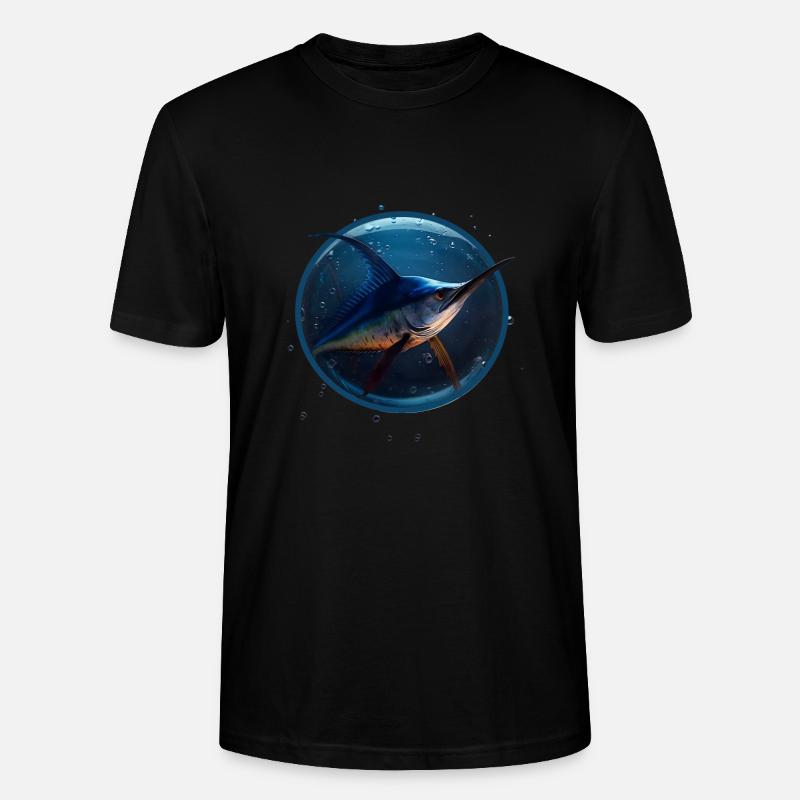 Marlin in blue Water - Stanley/Stella Unisex Bio-T-Shirt CRAFTER - Schwarz