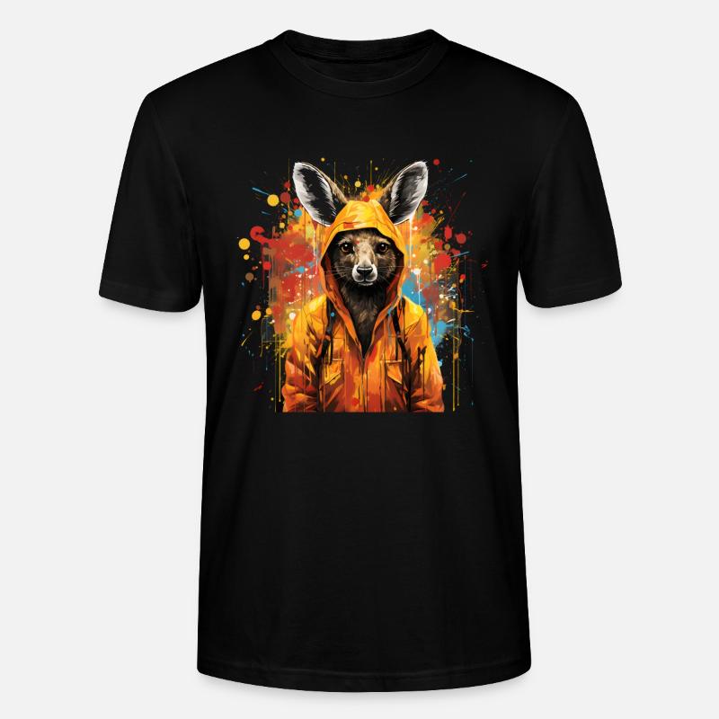 Graffiti kangourou - T-shirt bio CRAFTER Stanley Stella Unisexe - noir