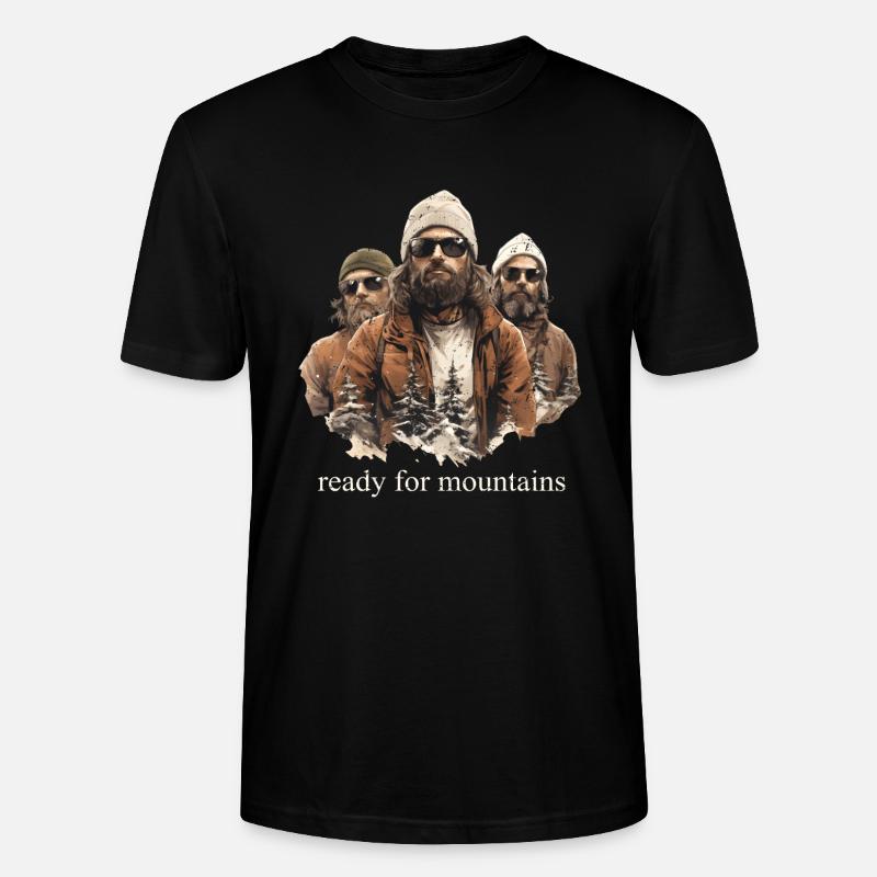 ready for mountains retro style - Stanley/Stella Unisex Bio-T-Shirt CRAFTER - Schwarz